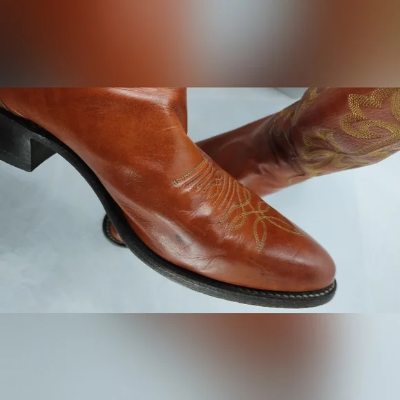 Justin Cowboy Boots 8D 1484 Made In The USA - Picture 7 of 8